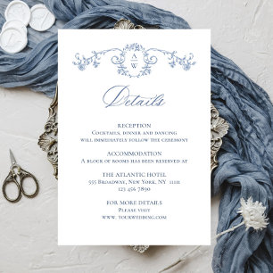 Victorian Ornate Grace Floral Wedding Details Enclosure Card