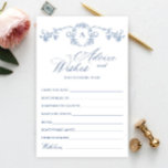 Victorian Ornate Grace Floral Wishes & Advice Card<br><div class="desc">Personalize with the bride to be's name and date of shower. 
For further customization,  please click the "customize further" link. If you need help,  contact me please.</div>