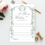 Victorian Ornate Grace Floral Wishes & Advice Card<br><div class="desc">Personalize with the bride to be's name and date of shower. 
For further customization,  please click the "customize further" link. If you need help,  contact me please.</div>