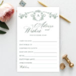 Victorian Ornate Grace Floral Wishes & Advice Card<br><div class="desc">Personalize with the bride to be's name and date of shower. 
For further customization,  please click the "customize further" link. If you need help,  contact me please.</div>