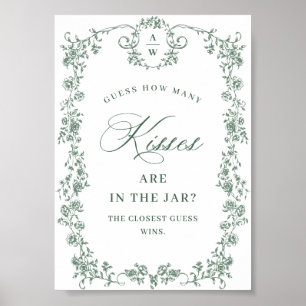 Victorian Ornate Grace Flower Bridal Shower Sign