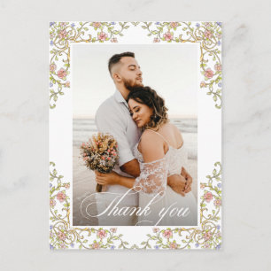 Victorian Ornate Grace QR code Photo Thank You Postcard
