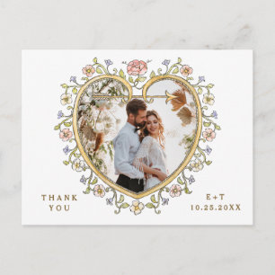 Victorian Ornate Grace QR code Photo Thank You Postcard