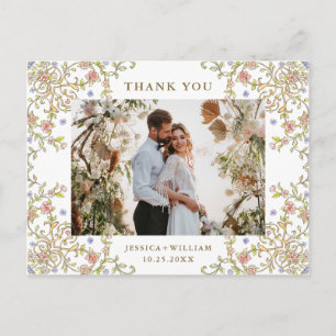 Victorian Ornate Grace QR code Photo Thank You Postcard