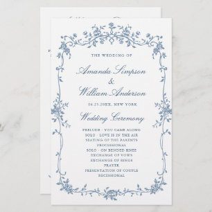 Victorian Ornate Grace Wedding Ceremony Program