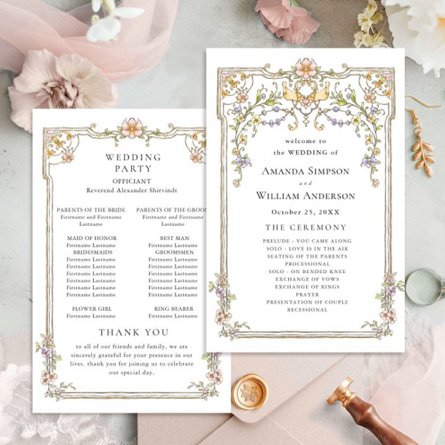 Victorian Ornate Grace Wedding Ceremony Program (Creator Uploaded)