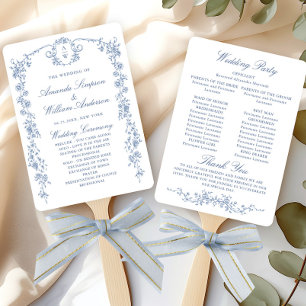 Victorian Ornate Grace Wedding Ceremony Program Hand Fan