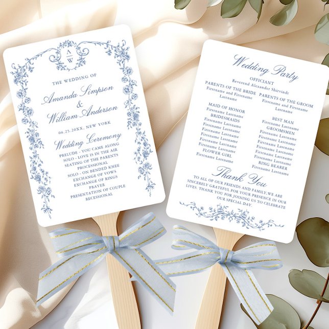 Victorian Ornate Grace Wedding Ceremony Program Hand Fan (Creator Uploaded)