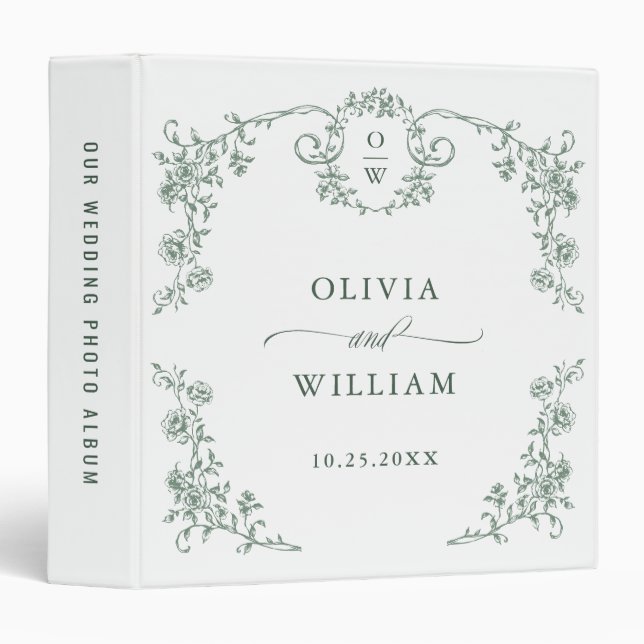 Victorian Ornate Grace Wedding photo album Binder (Front/Spine)