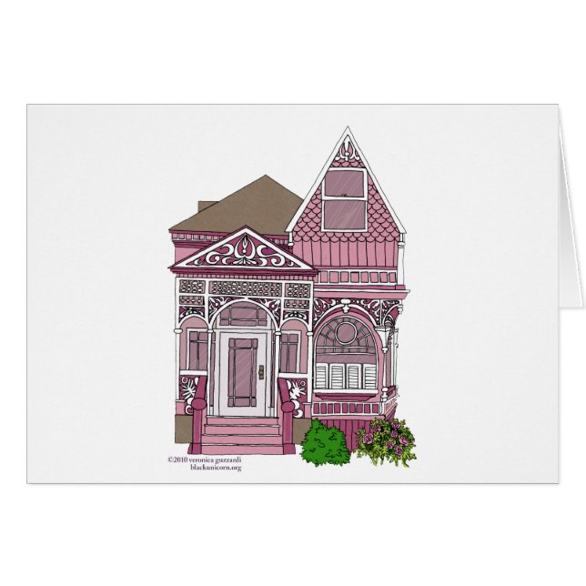 Victorian "Painted Lady" - pink (Front Horizontal)