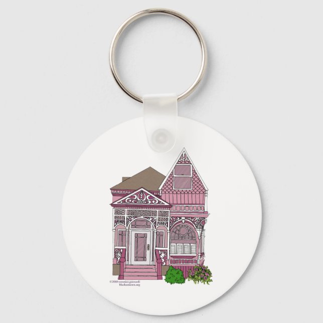 Victorian "Painted Lady" - pink Keychain (Front)