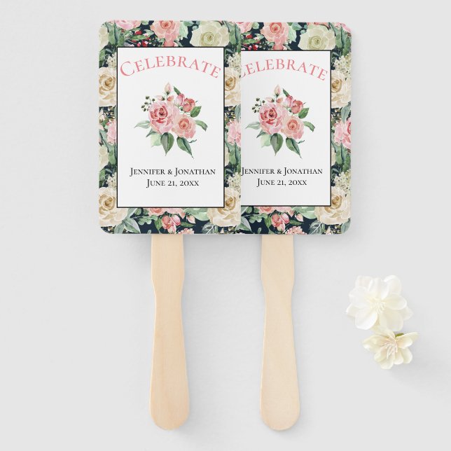Victorian Pattern |Celebrate | Custom Wedding Hand Fan (Front and Back)