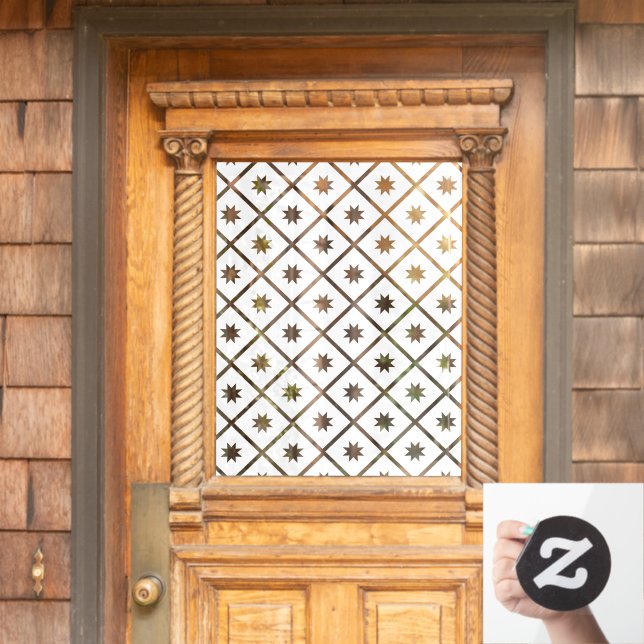 Victorian Pattern Elegant Semi-Transparent Privacy Window Cling (Home Door)