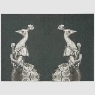 Victorian Peacock Lady Tissue Paper