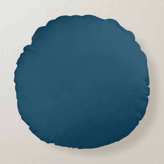 Victorian Peacock Solid Colour Round Pillow (Front)
