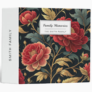 Victorian Peony Botanical Pattern Binder