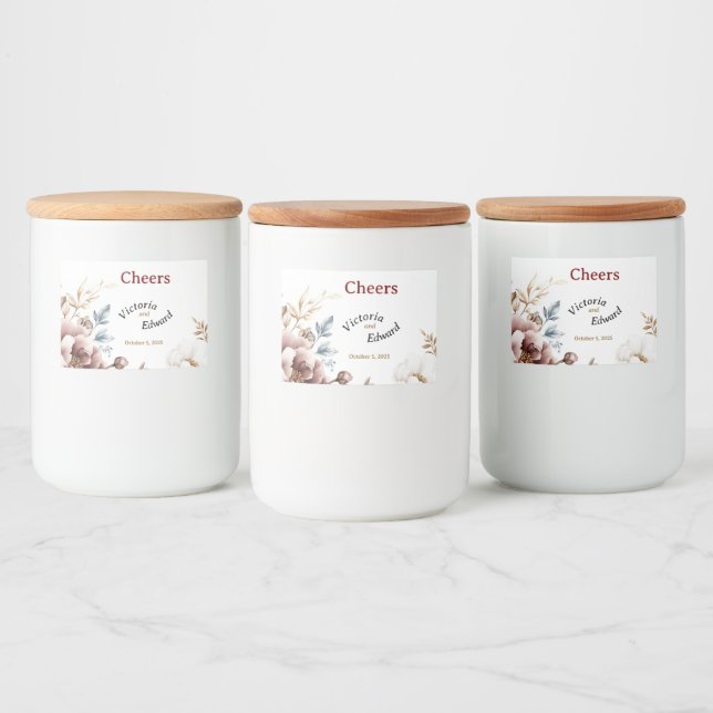 Victorian Peony Luxe Food Container Labels (Bottles)