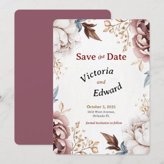 Victorian Peony Luxe Wedding Enregistrer la carte 