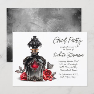 Victorian Perfume Bottle and Roses   Graduation Invitation
