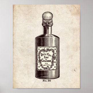 Victorian Perfume Bottle Illustration Poster