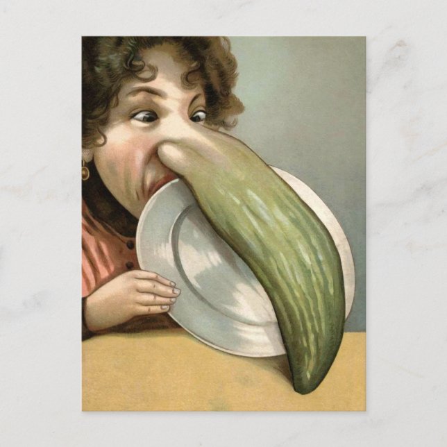 Victorian Pickle Nose Woman Postcard (Front)