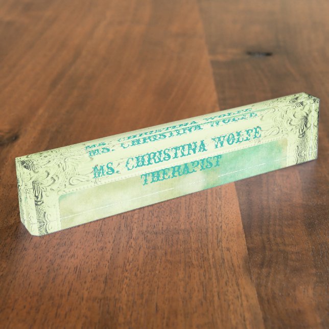 Victorian picture frame sky and clouds elegant nameplate (Side)