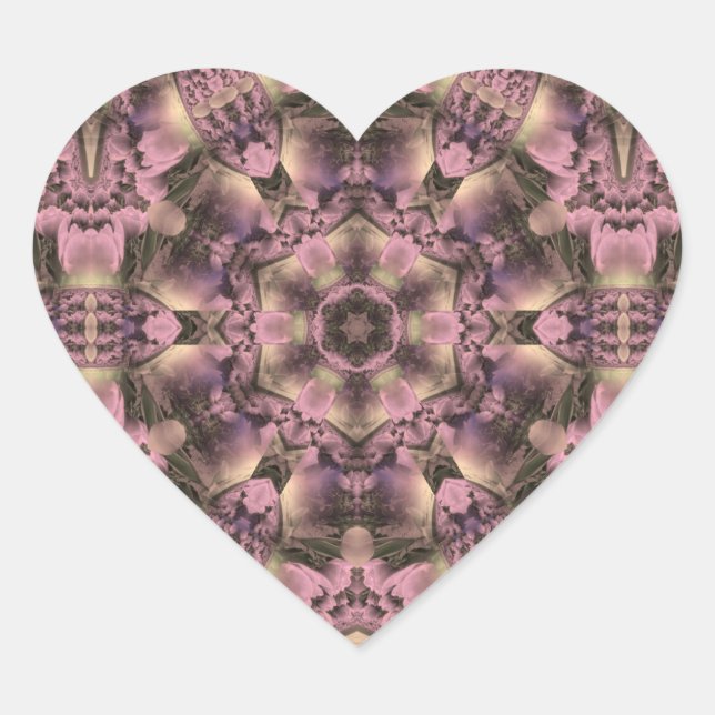 Victorian Pink Antique Heart Sticker (Front)