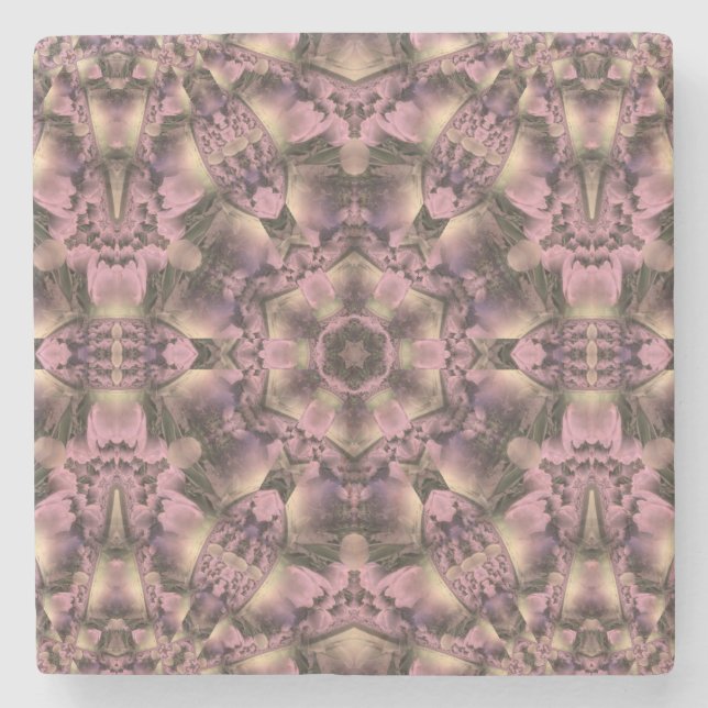 Victorian Pink Antique Stone Coaster (Front)