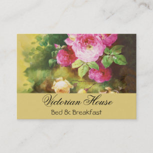 Victorian Pink Cabbage Roses Business Cards