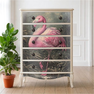 Victorian Pink Flamingo Vintage Illustration Tissue Paper