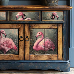 Victorian Pink Flamingo Vintage Illustration Tissue Paper