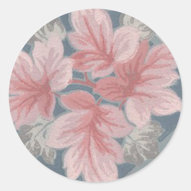 Victorian Pink Leaves Design Sticker (Front)