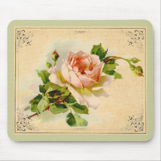 Victorian Pink Rose Mouse Pad