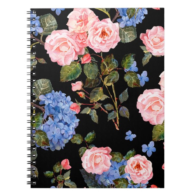 Victorian pink roses bouquet. notebook (Front)