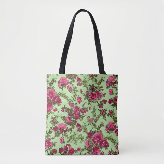 Victorian Pink Roses Tote Bag (Front)