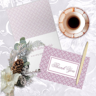 Victorian Pink Thank You Card