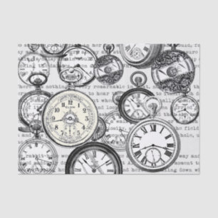 Victorian Pocket Watch Alice in Wonderland Tissue Paper