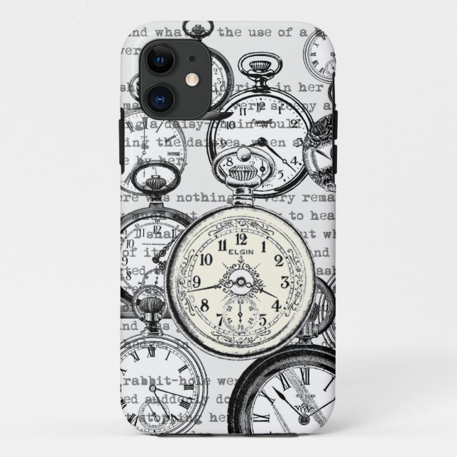 Victorian Pocket Watch Collage Alice in Wonderland Case-Mate iPhone Case (Back)