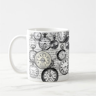 Victorian Pocket Watch Collage Alice in Wonderland Coffee Mug