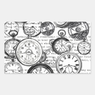 Victorian Pocket Watch Collage Alice in Wonderland Sticker