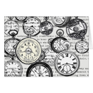Victorian Pocket Watch Collage Alice Wonderland