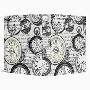 Victorian Pocket Watch Collage Alice Wonderland Binder