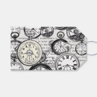 Victorian Pocket Watch Collage Alice Wonderland