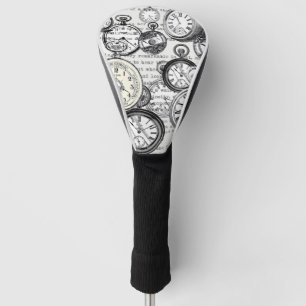 Victorian Pocket Watch Collage Alice Wonderland Golf Head Cover