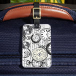 Victorian Pocket Watch Collage Alice Wonderland Luggage Tag<br><div class="desc">Hurry, hurry, don't be late for this enchanting Victorian Pocket Watch Collage, inspired by the whimsical world of Alice's Adventures in Wonderland! This intricate design features a captivating array of antique pocket watch illustrations, beautifully layered over classic text excerpts directly from Lewis Carroll's beloved book. Evoking the hurried pace of...</div>