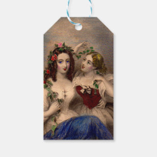 Victorian print The Parting Wreath  Gift Tags