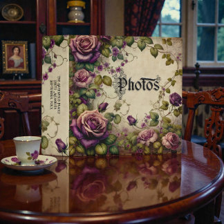 Victorian Purple Floral Photo Album Binder