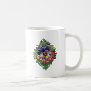 Victorian Purple Pansy Bouquet for Mother's Day Coffee Mug