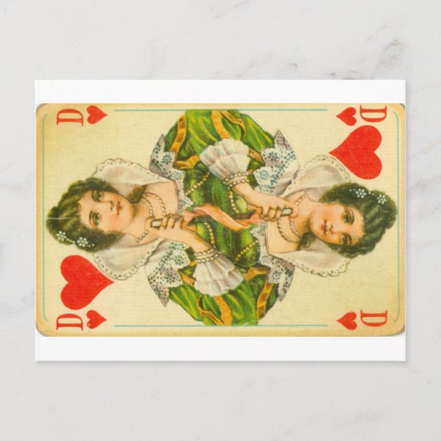 Victorian queen of hearts postcard (Front)
