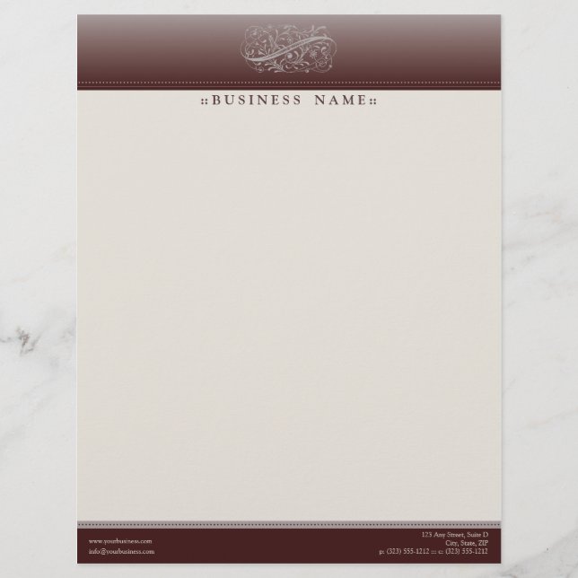 Victorian Red Red Wine Customized Letterhead (Front)